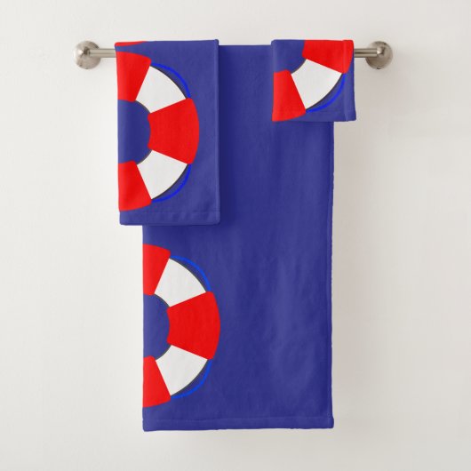 Bathroom Towel Set with Nautical Design Bad Handdoek (Insitu)