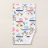 Bathroom Towel Sets Baby Stroller Elephant Pink (Serviette à main)