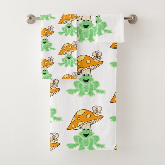 Bathroom Towel sets Butterfly paddenstoel Kikker Bad Handdoek (Insitu)