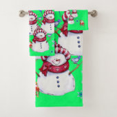 Bathroom Towel Sets Christmas Snowman Santa Bad Handdoek (Insitu)