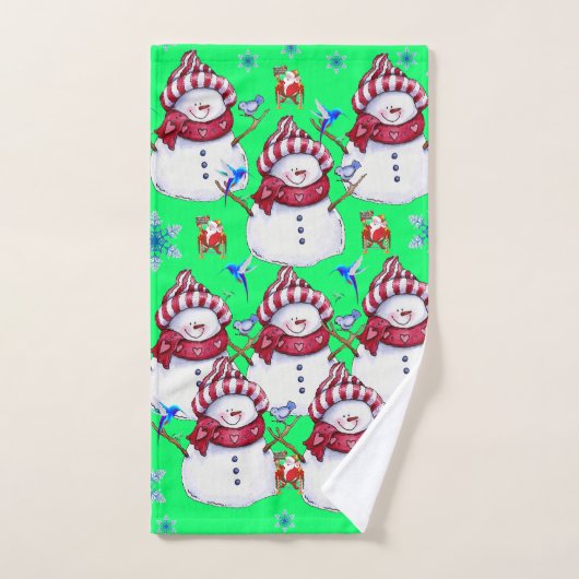 Bathroom Towel Sets Christmas Snowman Santa Bad Handdoek (Handdoek)