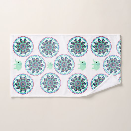 Bathroom Towel sets Elephant Mandala Bad Handdoek (Handdoek)