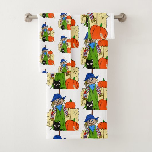 Bathroom Towel sets Halloween, Scarecrow Bad Handdoek (Insitu)