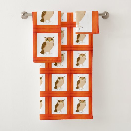 Bathroom Towel sets Owl Bad Handdoek (Insitu)