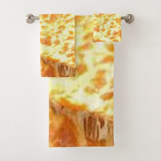 Bathroom Towel sets Pizza Bad Handdoek (Insitu)