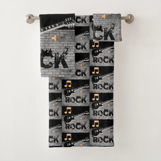 Bathroom Towel sets Rock Music Bad Handdoek (Insitu)