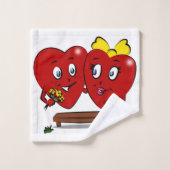Bathroom Towel Sets Valentine's Day Couple Hearts (Gant de toilette)