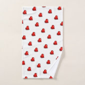 Bathroom Towel Sets Valentine's Day Red Hearts Bad Handdoek (Handdoek)