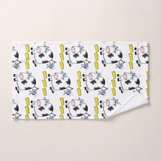Bathroom Towel stelt Koe Mouse Mice Cheese in Bad Handdoek (Handdoek)