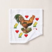 Bathroom Valentijns Rooster  Bad Handdoek (Wasdoekje)