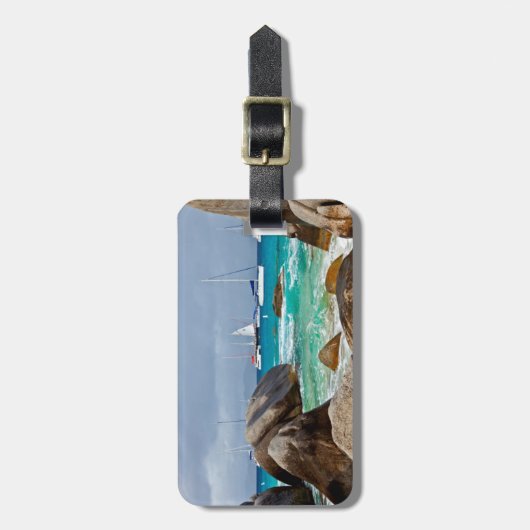 Baths, Virgin Gorda, Britse Maagdeneilanden Bagagelabel (Voorkant verticaal)