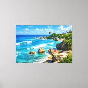 Bathsheba, Barbados - Tropische Kust Canvas Afdruk