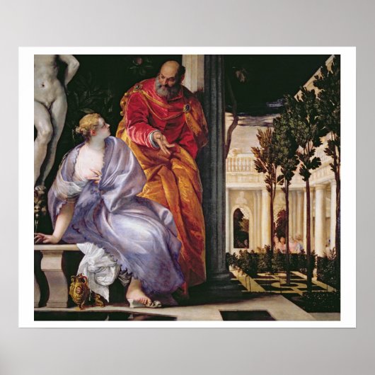 Bathsheba Bathing, c.1575 (olie op canvas) Poster (Voorkant)