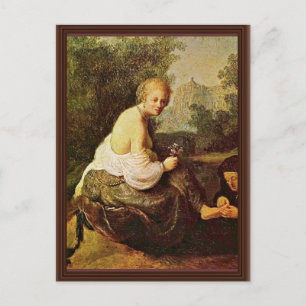 Bathsheba in haar toilet gezien door koning David. Briefkaart