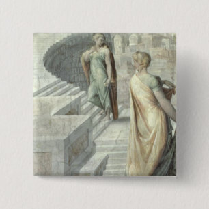 Bathsheba Visiting David, c.1553 Vierkante Button 5,1 Cm