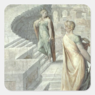 Bathsheba Visiting David, c.1553 Vierkante Sticker