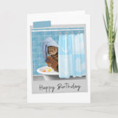 Bathtime Chat Funny Carte Anniversaire (Devant)