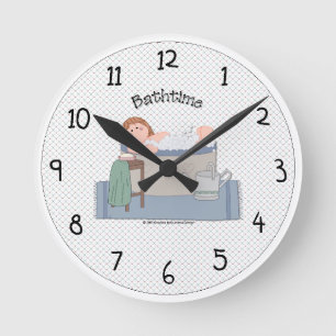 Bathtime-wandklok Ronde Klok