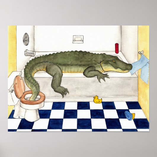 Bathtub Alligator Poster (Voorkant)