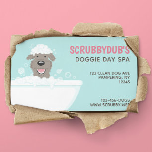 Bathtub Dog Dog Wash Dog Groomer Visitekaartje