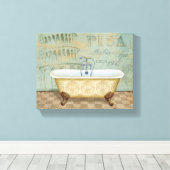 Bathtub en de Leaning Tower van Pisa Canvas Afdruk (Insitu (Houten vloer))