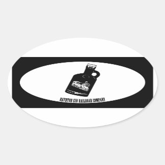 Bathtub Gin Railroad Company Oval Bottle 2 Ovale Sticker