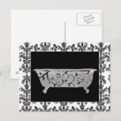 Bathtub in zwart-wit briefkaart (Voorkant / Achterkant)
