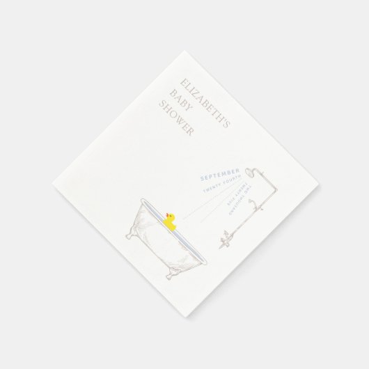Bathtub Rubber Duck Baby Shower Gender Neutral Servet (Hoek)