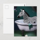 Bathtub Zebra Briefkaart (Voorkant / Achterkant)