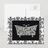 Bathtub, zwart en wit briefkaart (Voorkant / Achterkant)