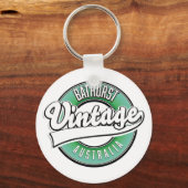 Bathurst australië vintage stijl logo sleutelhanger (Voorkant)