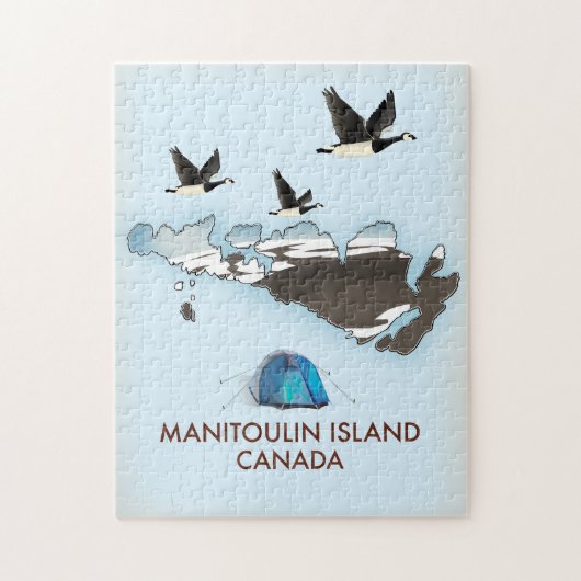 Bathurst Island Canada Reis kaart Legpuzzel (Verticaal)