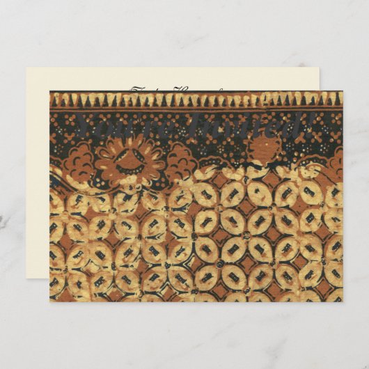 Batik aardse koffieboon Elegant Rustiek Rugged Kaart (Voorkant / Achterkant)