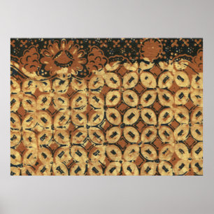 Batik aardse koffieboon Elegant Rustiek Rugged Poster