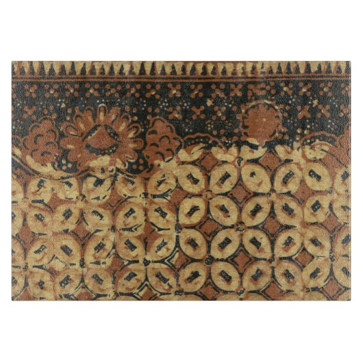 Batik aardse koffieboon Elegant Rustiek Rugged Snijplank (Voorkant)