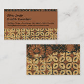 Batik aardse koffieboon Elegant Rustiek Rugged Visitekaartje (Voorkant / Achterkant)