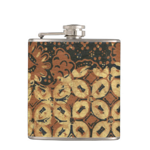 Batik Aardse Koffieboon Elegant Rustiek Ruw Heupfles