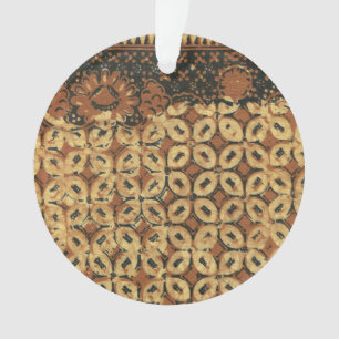 Batik Aardse Koffieboon Elegant Rustiek Ruw Ornament