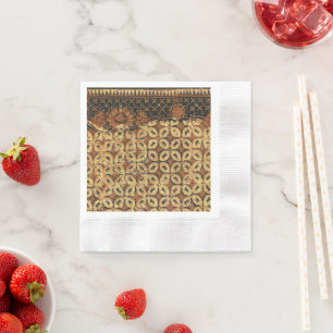 Batik Aardse Koffieboon Elegant Rustiek Ruw Servet