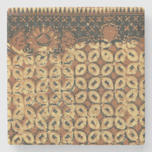 Batik Aardse Koffieboon Elegant Rustiek Ruw Stenen Onderzetter