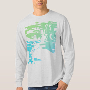 Batik-achtig Tropisch Strand Licht Groen Aqua Desi T-shirt