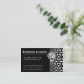 Batik blanc noir tribal avec Cartes de visite de l (Debout devant)