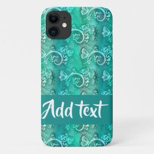 Batik blue swirls gepatenteerd iPhone 11 hoesje