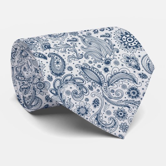 Batik boho stijl bloem paisley patroon stropdas (Opgerold)