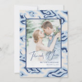  Batik bruiloft Dank u kaart Custom Foto (Voorkant)