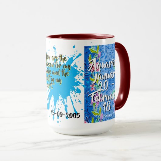 Batik Combo Mug CM11-01 Aquarius (Devant droit)