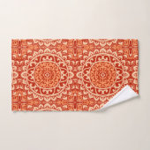 Batik du sud-ouest de mandala de Sun, orange de (Serviette à main)