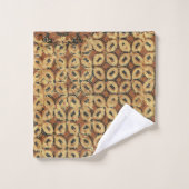 Batik Earthy Coffee Bean Élégant Rustique robuste (Gant de toilette)