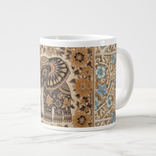 Batik Elephant  Style Design, speciale Mok (Voorkant rechts)