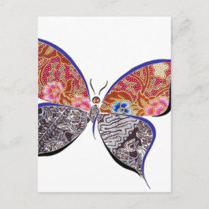 batik en vlinder nr . 6 collectie briefkaart